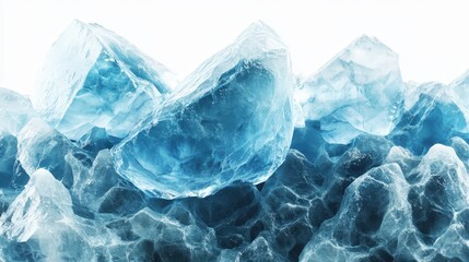 Fototapeta premium Stunning blue ice crystals forming on frozen mountainous terrain
