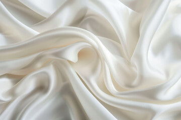Fototapeta premium Smooth elegant white silk or satin texture abstract background.
