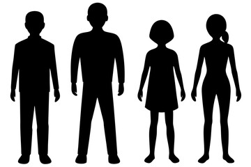 Vector silhouette of a thin people.