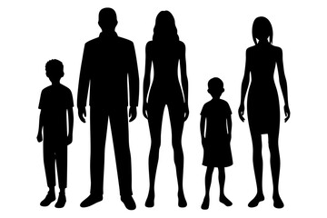 Thin people silhouette vector illustration.