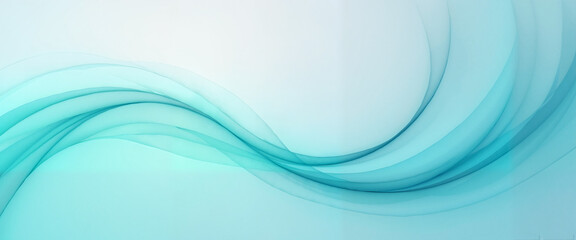 Flowing Aqua Waves in Abstract Style Representing Serenity and Motion