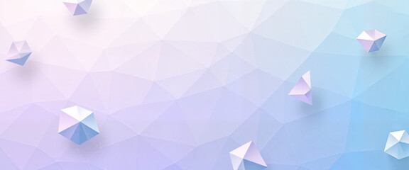 Geometric Pastel Polygons in Soft Gradients Representing Tranquility and Minimalism
