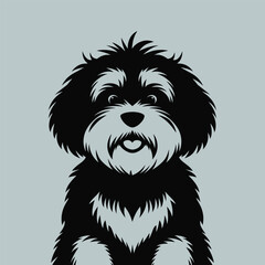 Cute Dog Logo, Dog Vector, Dog Staring, Silhouette of Dog