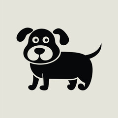 Cute Dog Logo, Dog Vector, Dog Staring, Silhouette of Dog