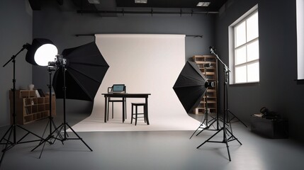 Professional Studio Setup with Neutral Background