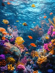 Obraz premium School of Fish Swimming in Ocean