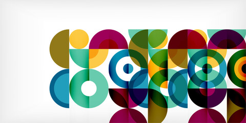 Obraz premium Colorful circle abstract background. Template for wallpaper, banner, presentation, background