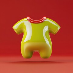 Vibrant and Playful Sports Jersey on Solid Red Background