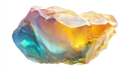 Fototapeta premium Vibrant iridescent gemstone: abstract colors and crystal texture