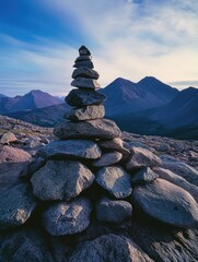 Mountain Summit with Rock Pile