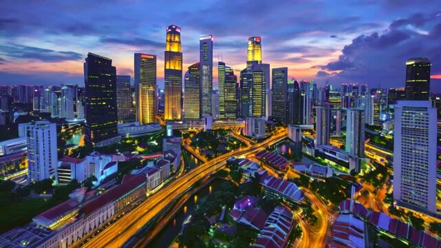  Futuristic hi tech aerial city. Connected view of New York skyline with several clouds and plexus representing concepts as: IOT, AI, Smart city, Data communication, cloud computing. 