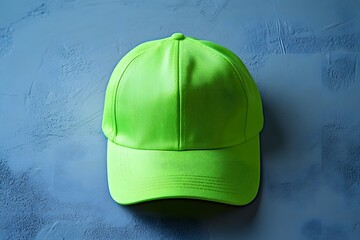 Neon green baseball cap bold vibrant streetwear style