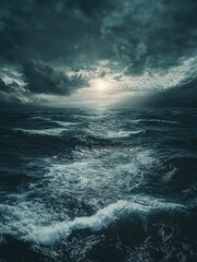 Sunlight on ocean waves