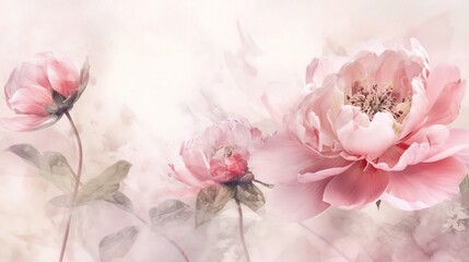 Soft Pink Watercolor Floral Textures