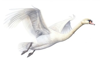 Fototapeta premium Swan animal flying white.