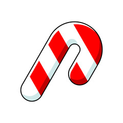 Christmas candy cane icon. Outline icons. Holiday symbol