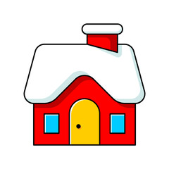 Christmas House icon. Outline icons. Holiday symbol