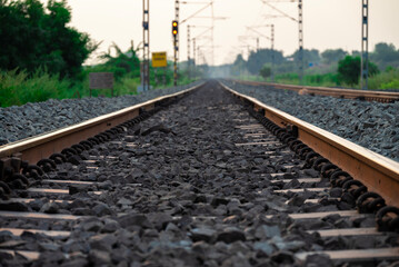 Railway track in India. Outback Northern Territory Indian railway track.