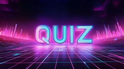 Retro Quiz Night: Neon Quiz Sign 