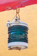 green navigation light on board of ship