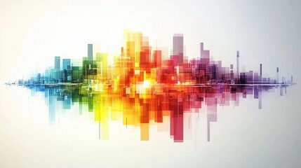 Obraz premium Colorful Abstract Cityscape Reflection Art