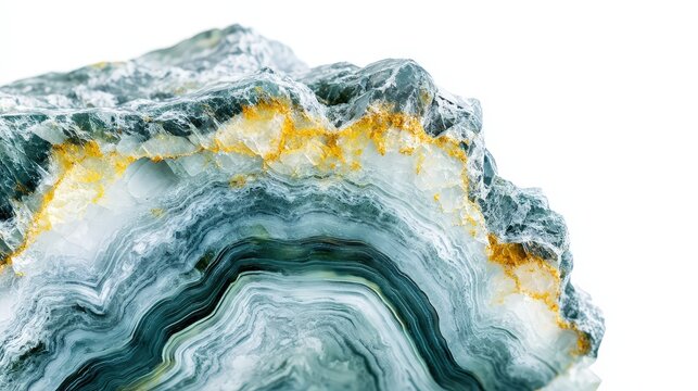Elegant layers of blue and gold geode showcasing natural beauty and intricate patterns