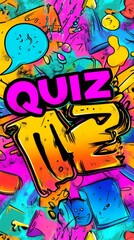 Quiz Me! Colorful Graffiti Art Background