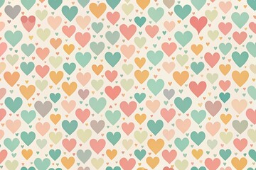 Seamless Cute Pattern with Hearts in Minimalist Style - Perfect for Backgrounds, Textiles, and Digital Designs