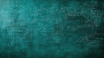 Fototapeta premium Mathematical Equations on Chalkboard Surface