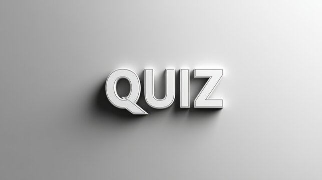 Quiz Time: 3D Render of the word "Quiz"