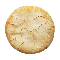 Naklejka premium Baked round pastry, golden brown, textured surface, on transparent background.