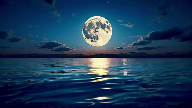 the moon  over  water