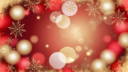 christmas background with red balls and branches