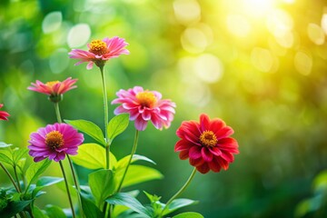 Serene Summer Garden: Minimalist Beauty of Flowers, Greenery, and Natural Light for Tranquil Outdoor Spaces