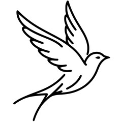 Obraz premium Minimalist swallow logo silhouette