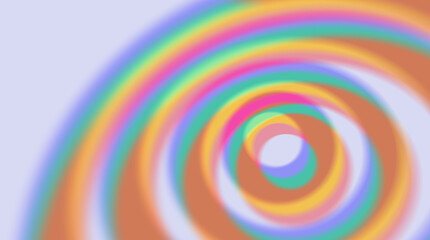  A spiral pattern with a halftone effect, showing concentric circles ,the blur image to create a gradient effect  rainbow