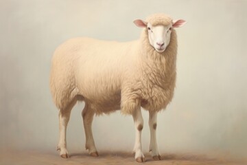 Fototapeta premium A close up on pale a sheep livestock animal mammal.