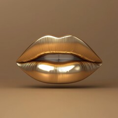Gilded Glamor: Mesmerizing Gold Lips