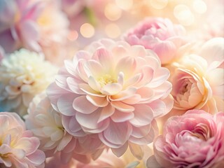 Fototapeta premium Soft Floral Close-Up: Ethereal Petals and Abstract Background for Fashion Photography Inspiration