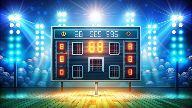 Sport Scoreboard with Team Logo Vector Template for Your Design - Customizable Sports Graphics, Digital Templates, Team Branding, Game Scores, and More