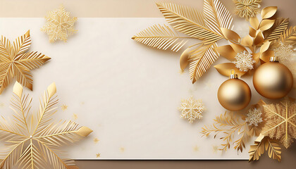 Professional Christmas greeting card, elegant gold foil 