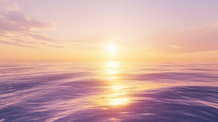 Obraz premium As dawn breaks, golden rays dance on the gentle ocean waves, creating a peaceful atmosphere. The horizon glows softly, inviting a new day filled with potential.
