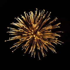 Golden fireworks night sky celebration