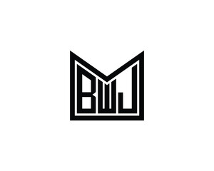 BWJ logo design vector template. BWJ