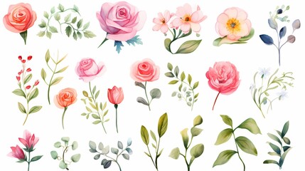 Watercolor floral frame with vibrant orange and blue flowers creating an elegant border.