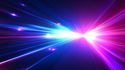 Obraz premium Abstract background with blue and purple glowing lines on a dark background. A vector presentation with blue tone and lightning. 
