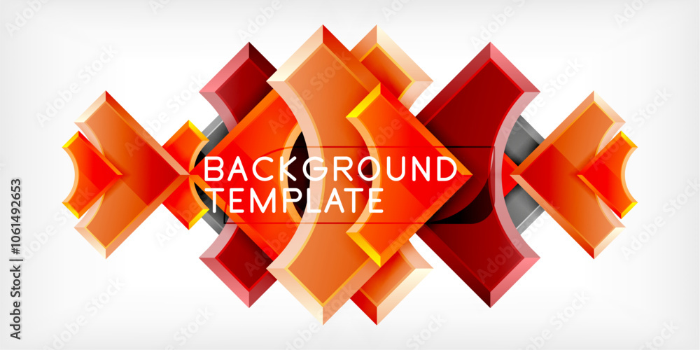 Poster Geometric design abstract background - circles and triangles