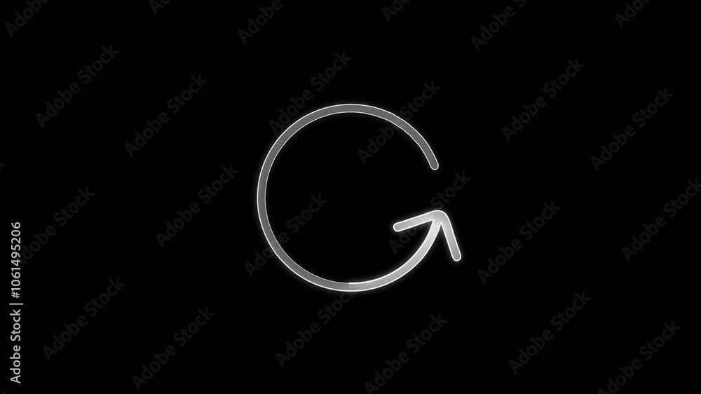 Poster reload sign icon. circle arrow rotation or refresh icon. looping animation, alpha channel, transpare