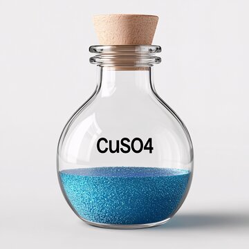 Copper Sulfate in a Glass Bottle