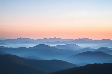 Obraz premium panoramic view of the majestic mountains under an orange and blue sky